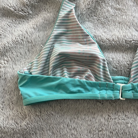 Roxy bikini, blue and multi color stripes, adjustable straps, cheeky, M - Picture 6 of 7